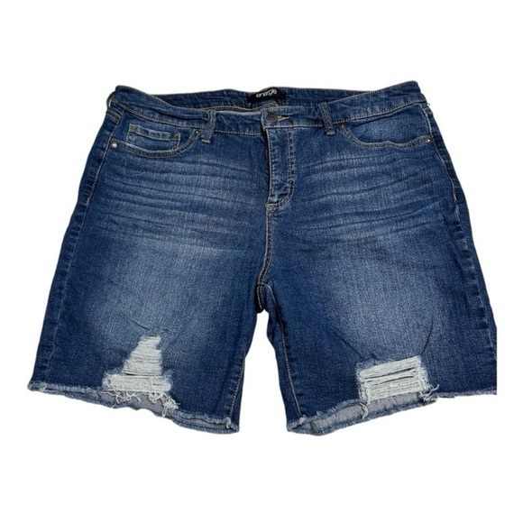 Energie Distressed Blue Jean Shorts - Picture 1 of 4
